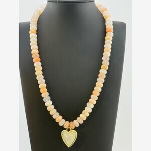 Jessica Matrasko Aventurine Caia Beads Heart Pendant Necklace